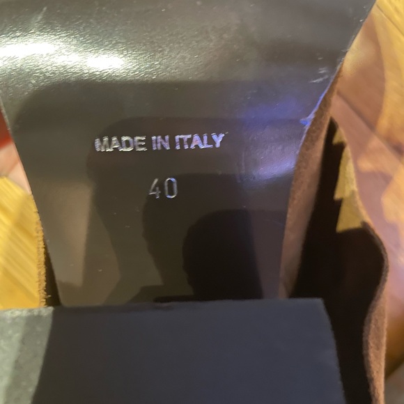 PIA CHESTNUT SUEDE Fold over chunky square block Western Pullover Riding Biker - Picture 5 of 10